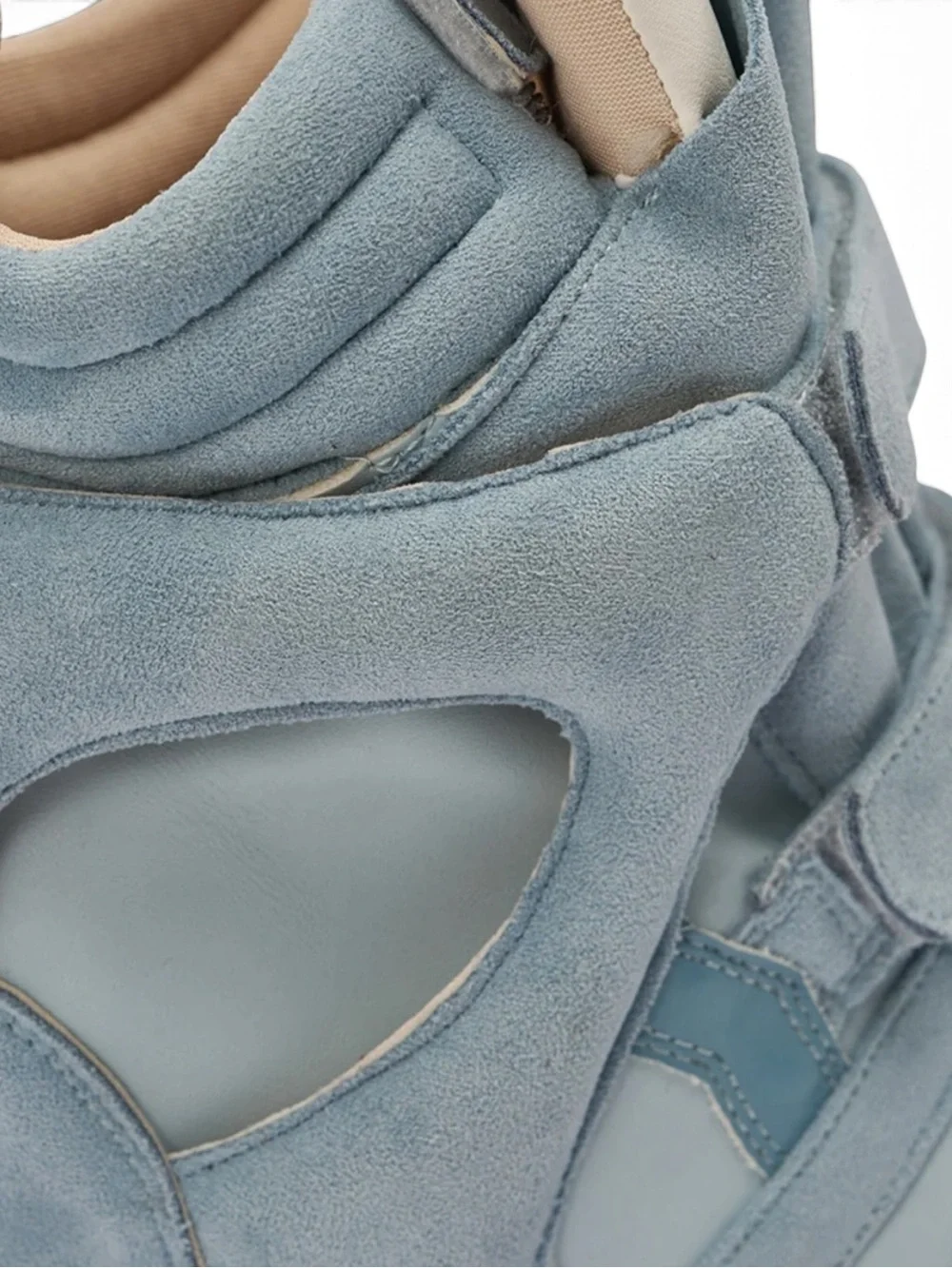 MARANTO BLUE WEDGE FAUX SUEDE SNEAKER